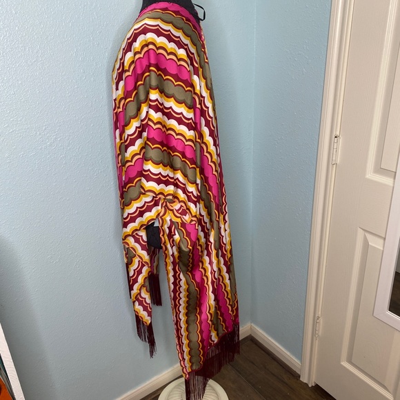 New Cato Retro Long Fringe Kimono - Picture 2 of 12